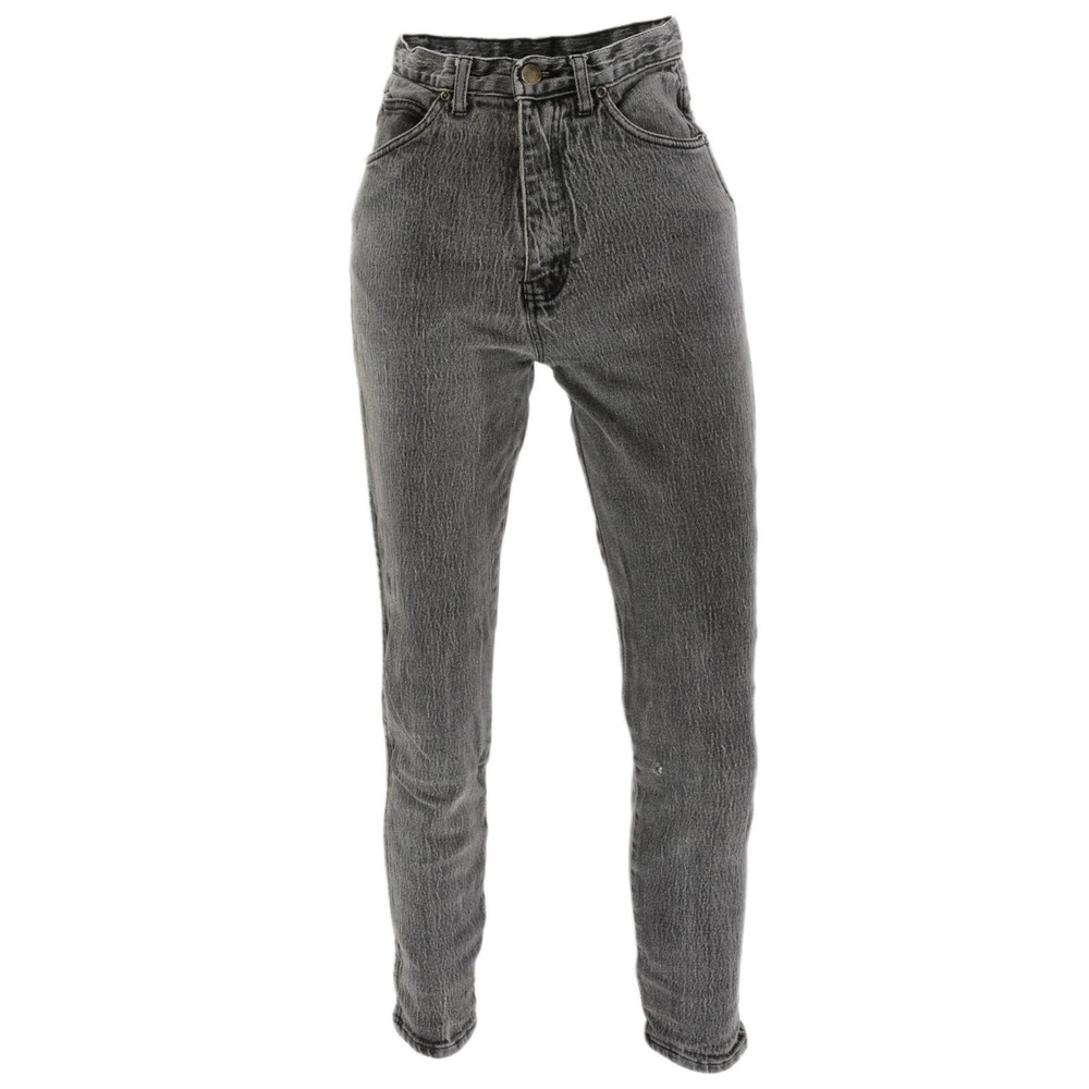 80s Vintage Acid Wash Skinny Jeans Women 00 Black Pure Jeanswear Tapered Leg